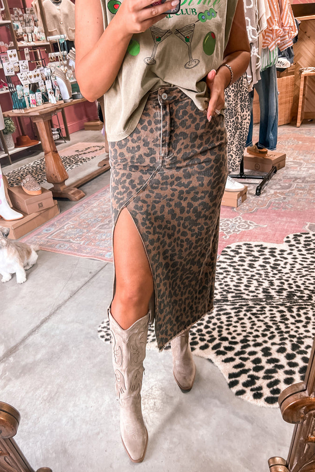 Leopard Midi Skirt FB