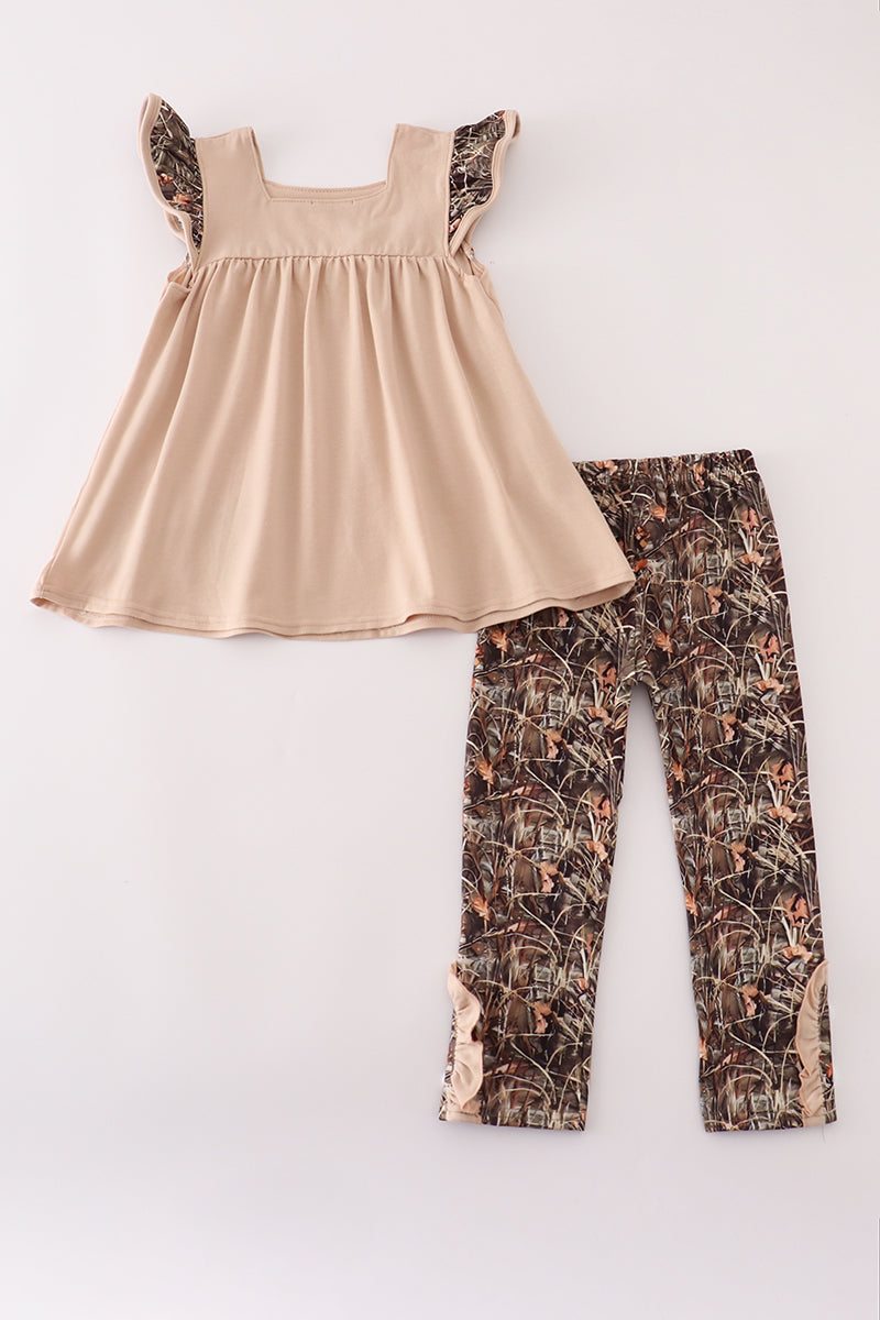 Camouflage hound embroidery pants set