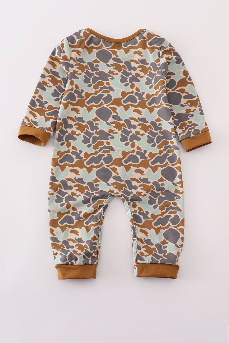 Halloween camouflage applique romper