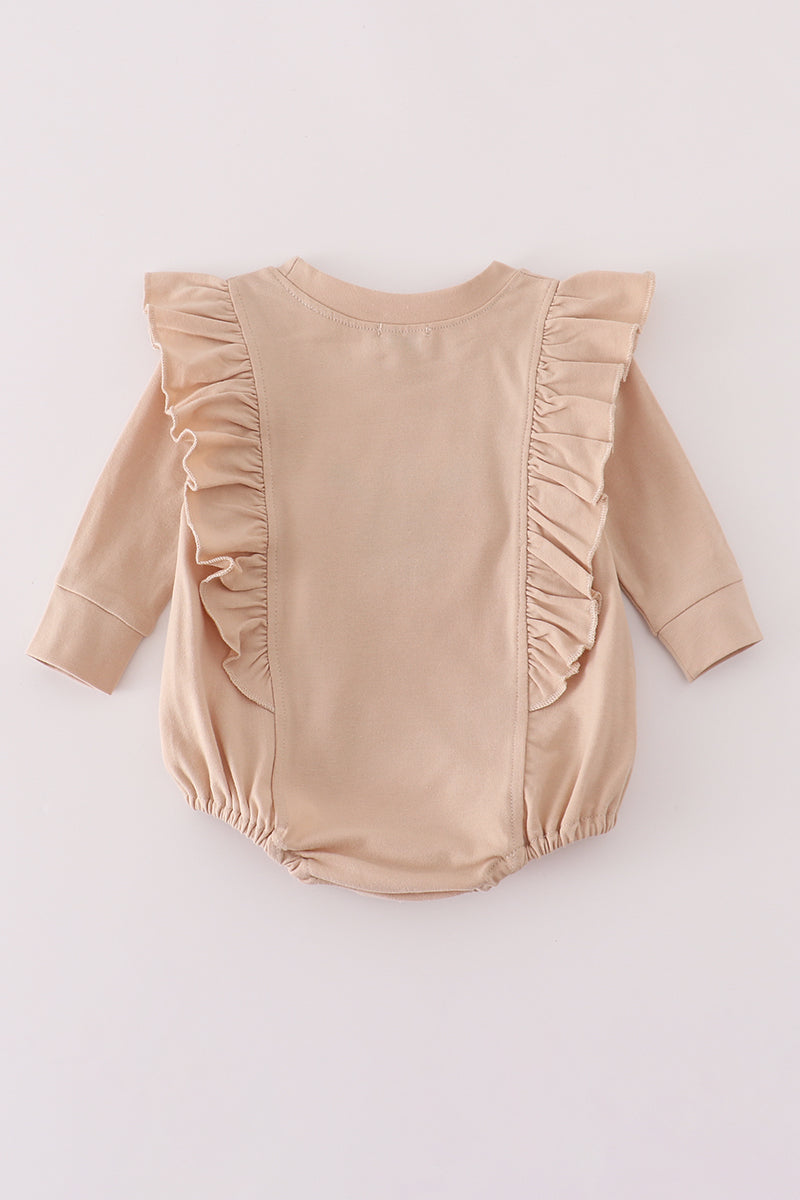 Beige turkey french knot ruffle bubble