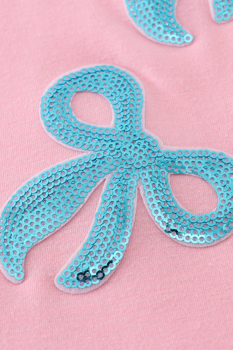 Pink bow sequin mom&me dress