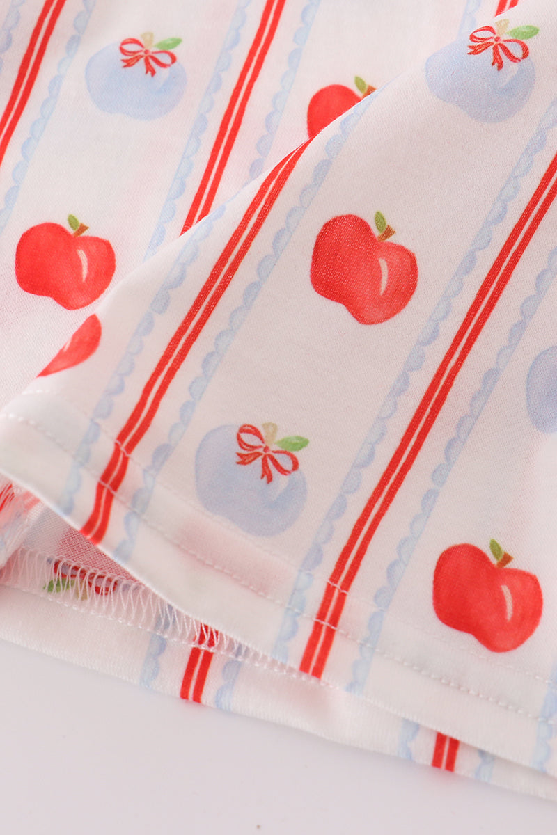 Red apple bow bloomer set