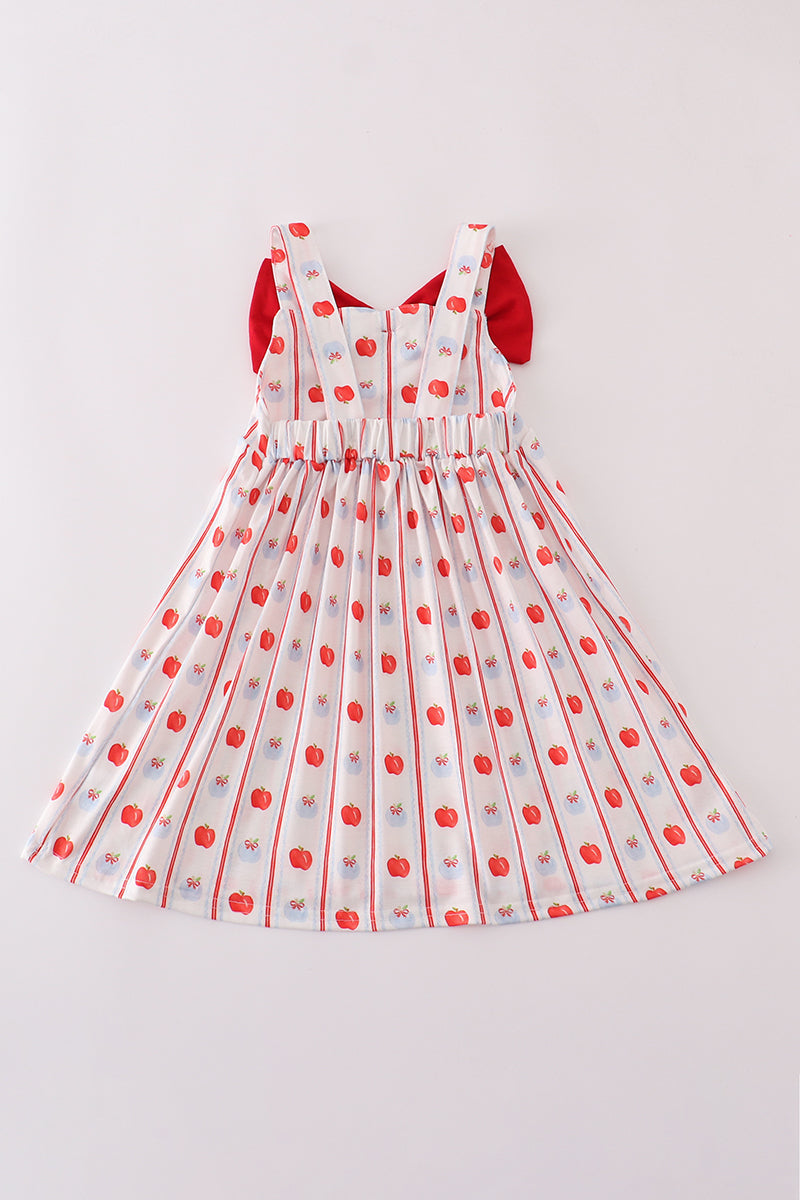 Red apple bow dress