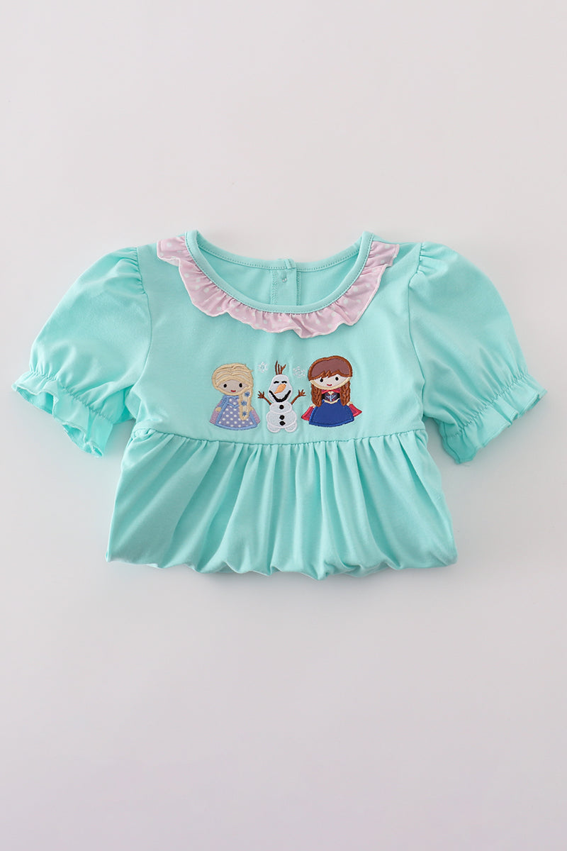 Blue character applique dress