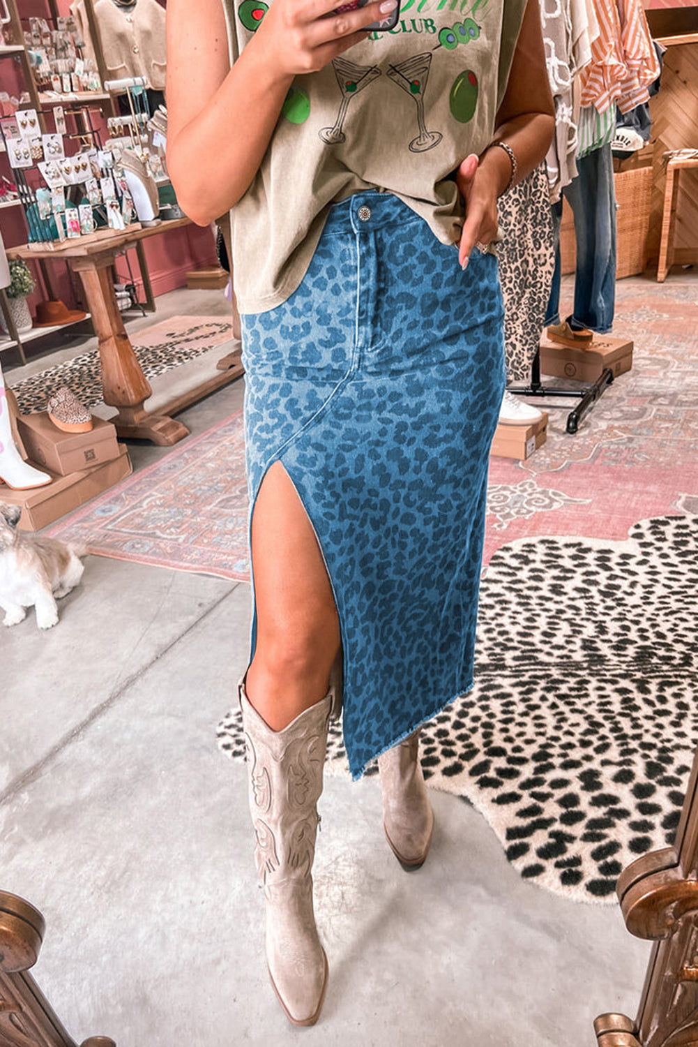 Leopard Midi Skirt FB
