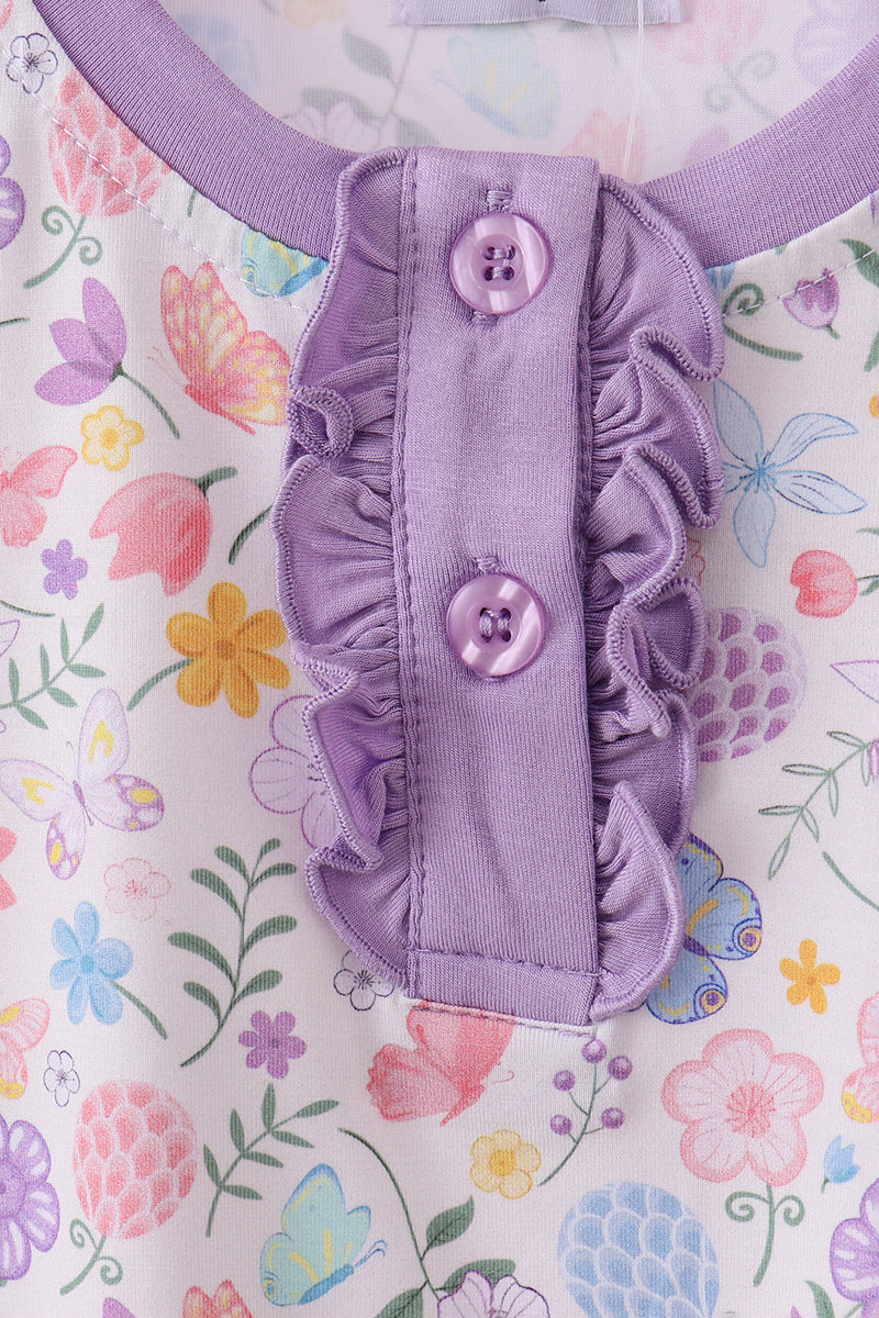 Premium butterfly garden bamboo pants set