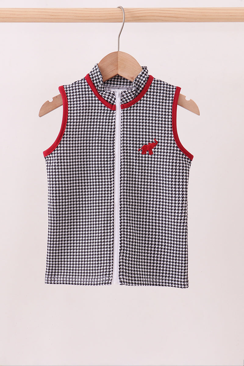 Premium Black Alabama elephant embroidery vest