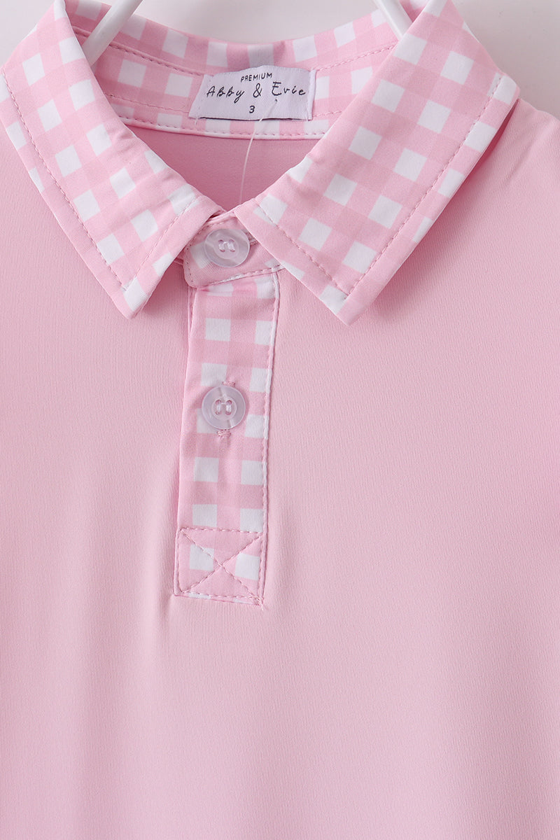 Pink active ruffle dress set