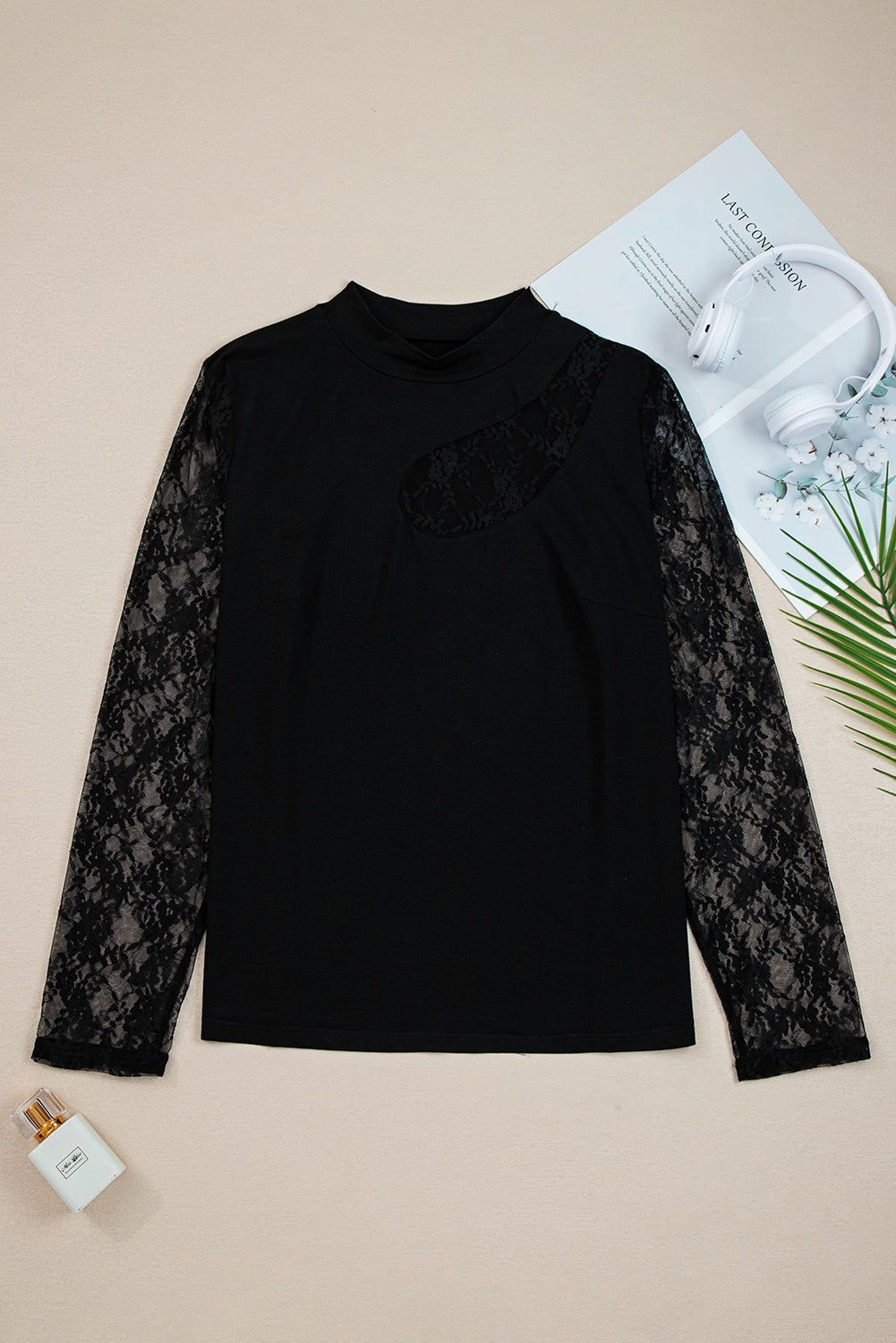 Black Plus Size Lace Top September.