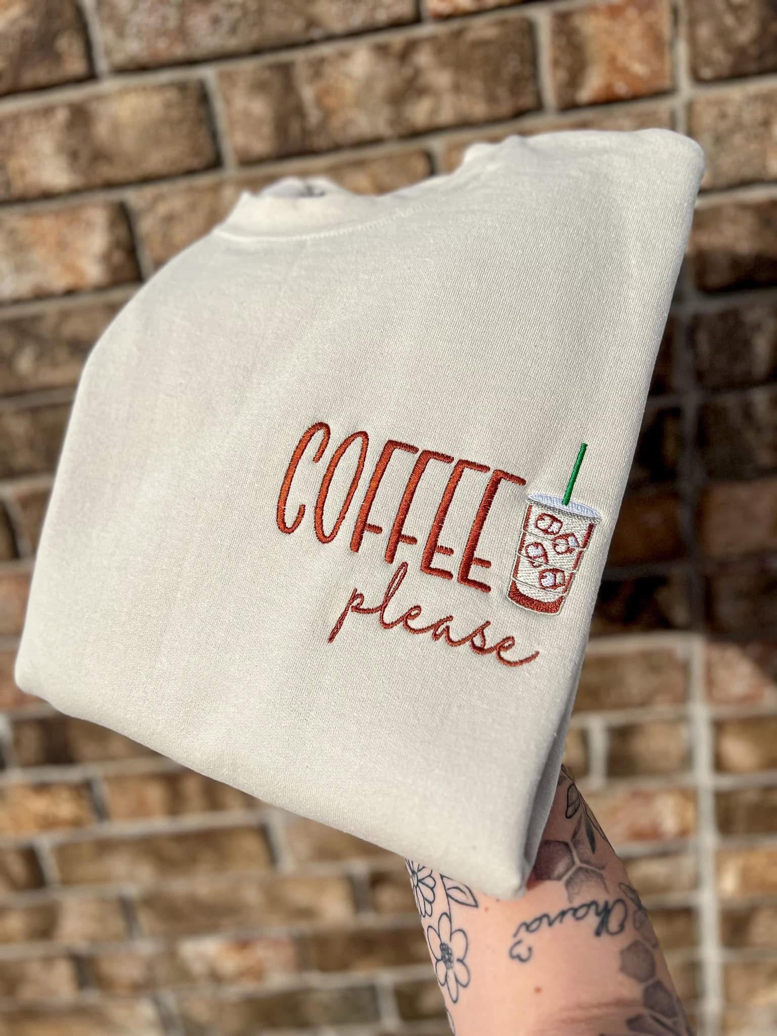 Embroidered Coffee Please