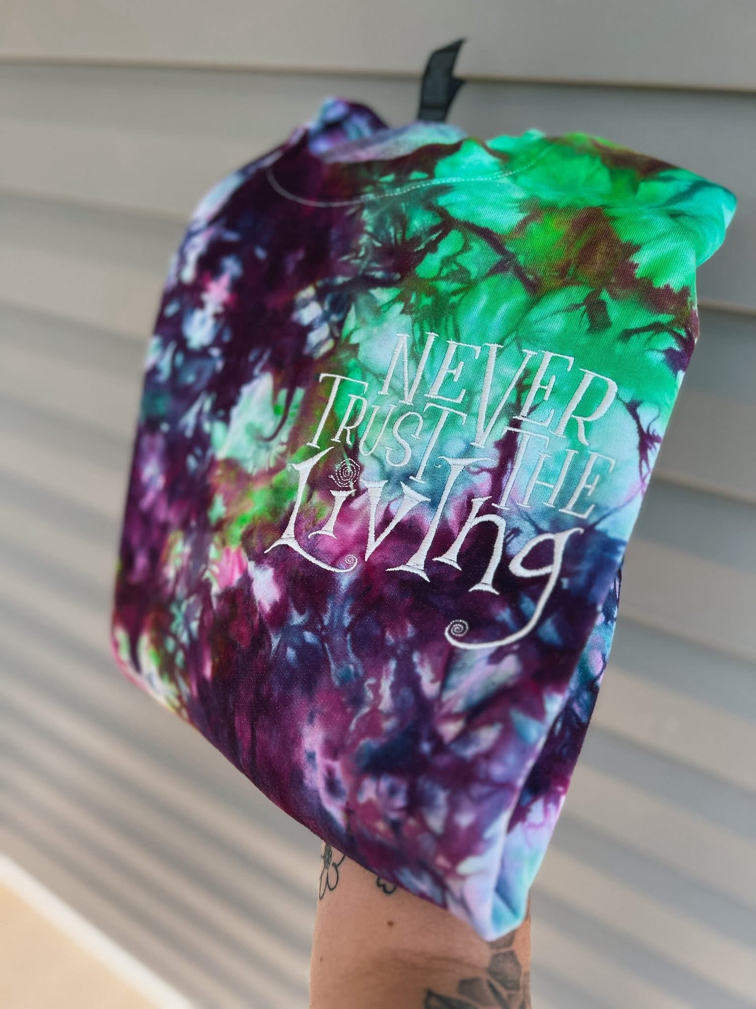 Embroidered Never Trust the Living (Tie Dye as Pictured)