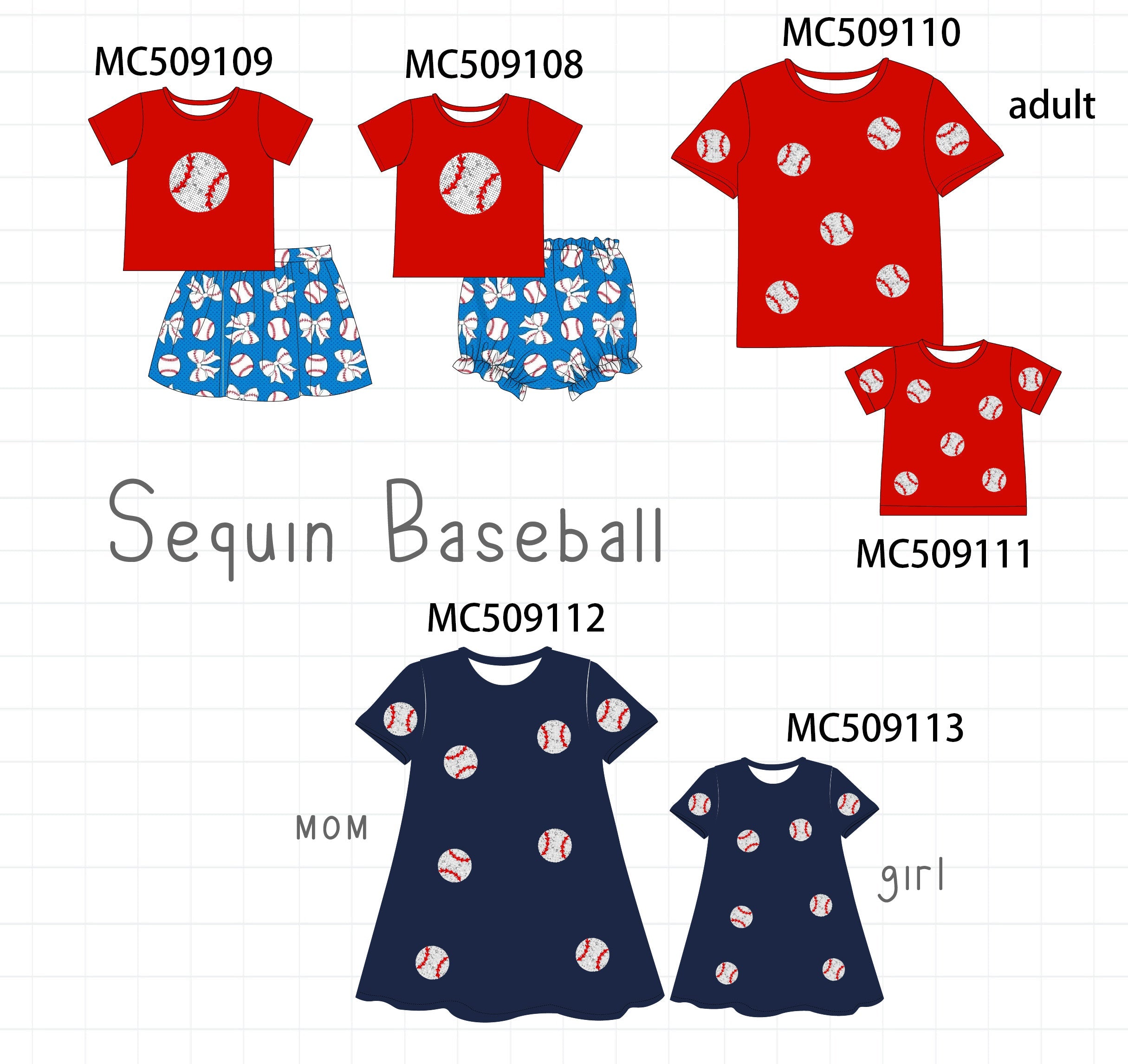 PO65 Baseball sequin collection