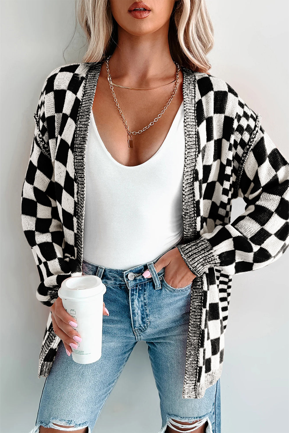 Checkered Cardigan *multiple colors* RTS