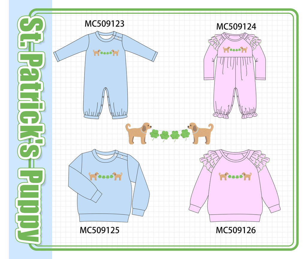 PO65 Blue & pink puppy embroidery collection
