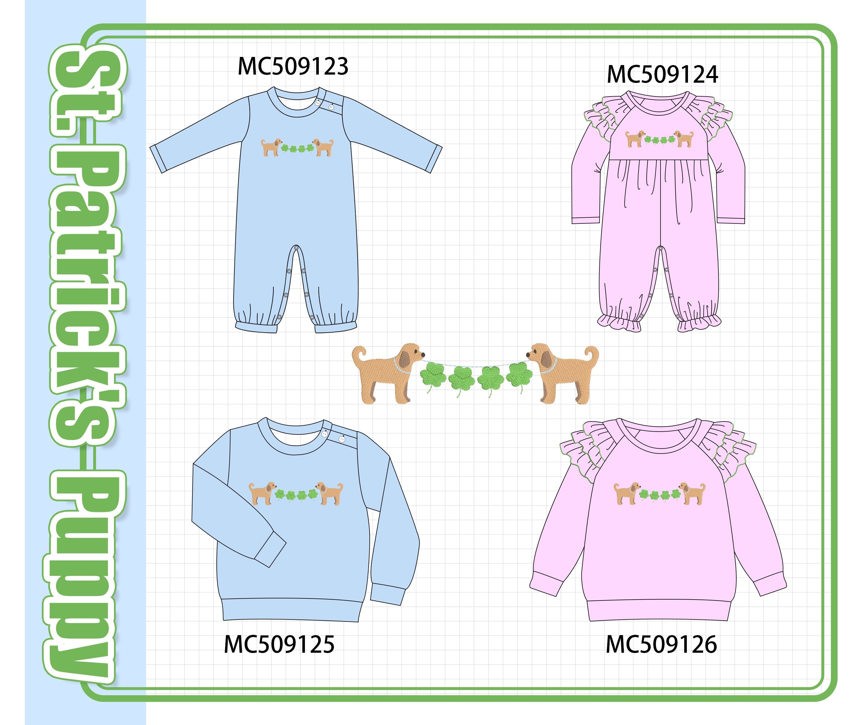 PO65 Blue & pink puppy embroidery collection