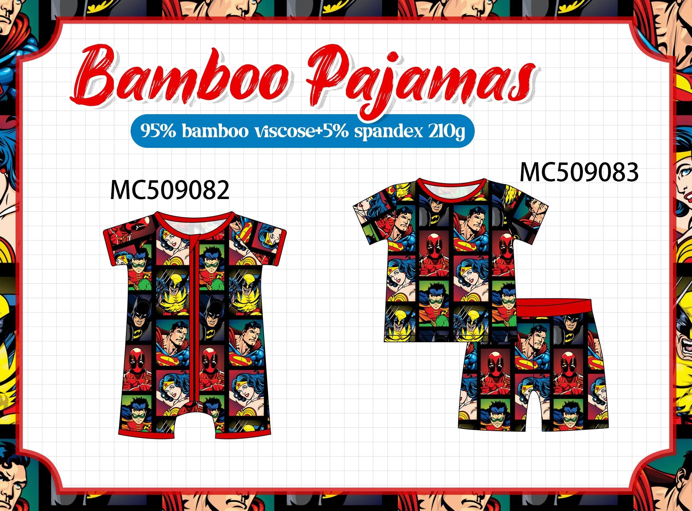 PO65 Character print bamboo pajamas collection