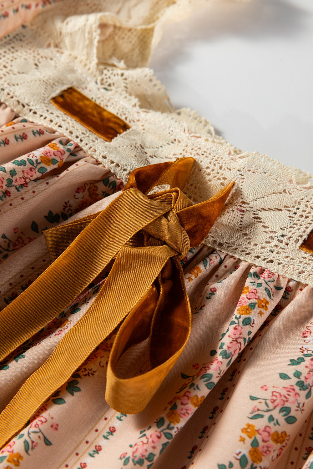 Floral Velvet Bow Loose Mini Dress November.