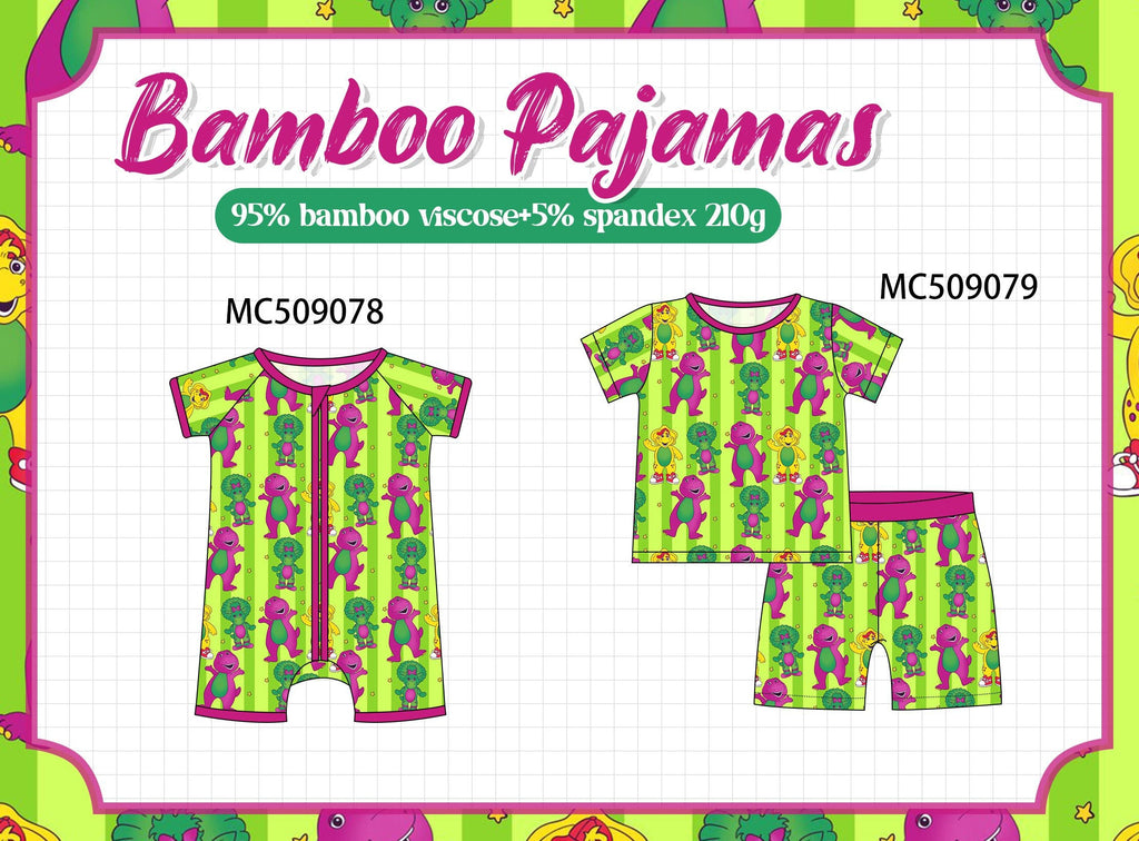 PO65 Green dinosaur bamboo collection