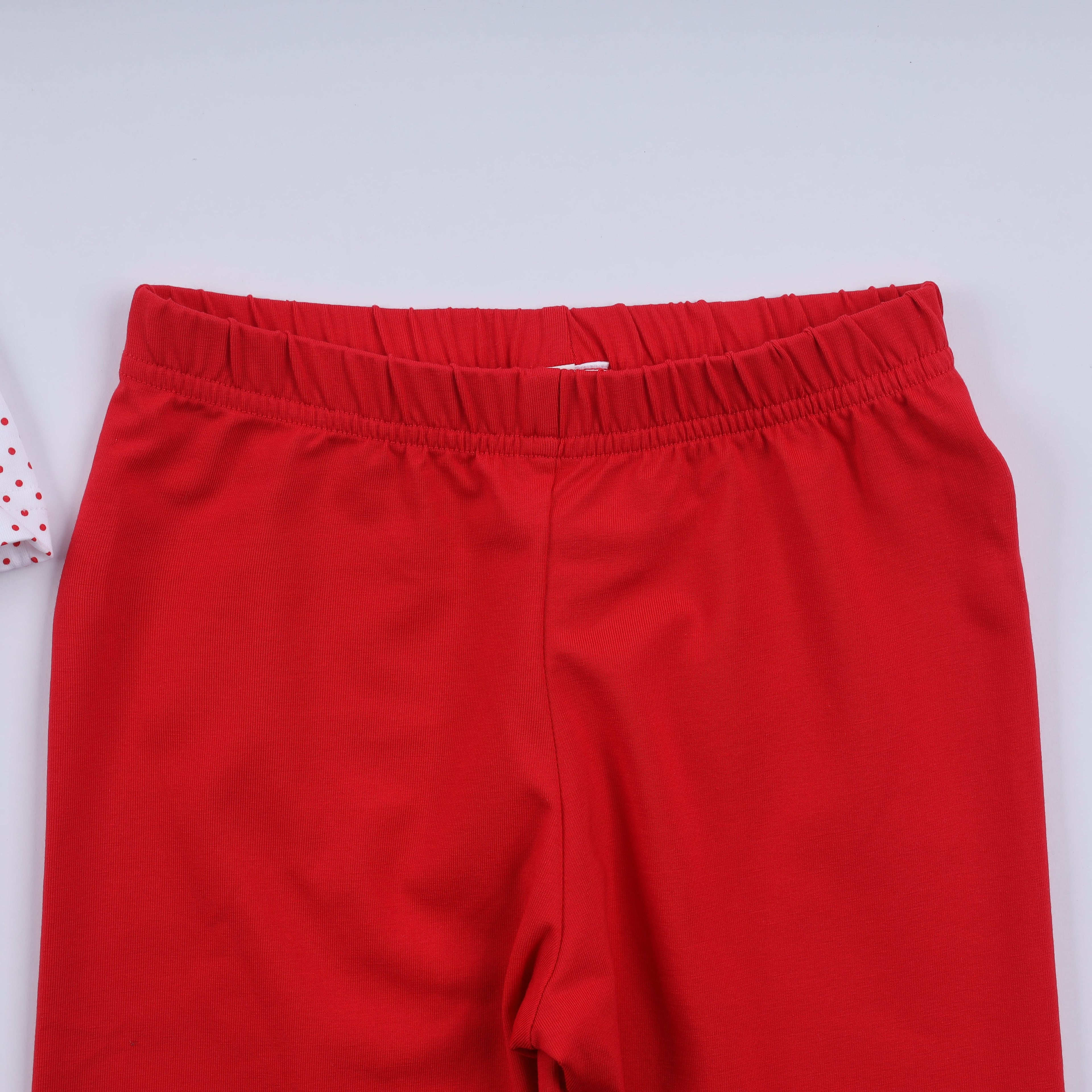 Red gingerbread hand smocked ruffle pants set