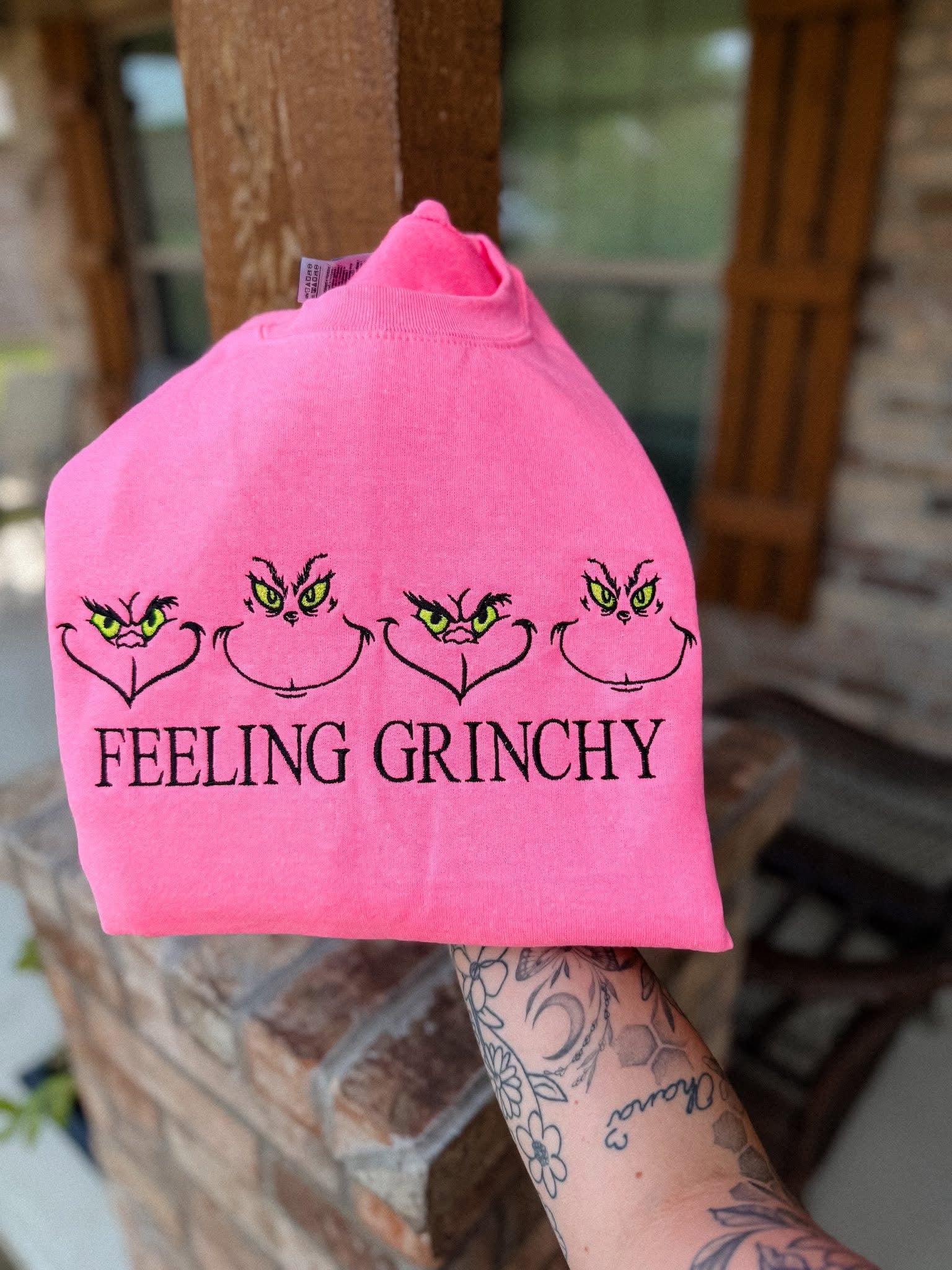 Embroidered Feeling Grinchy