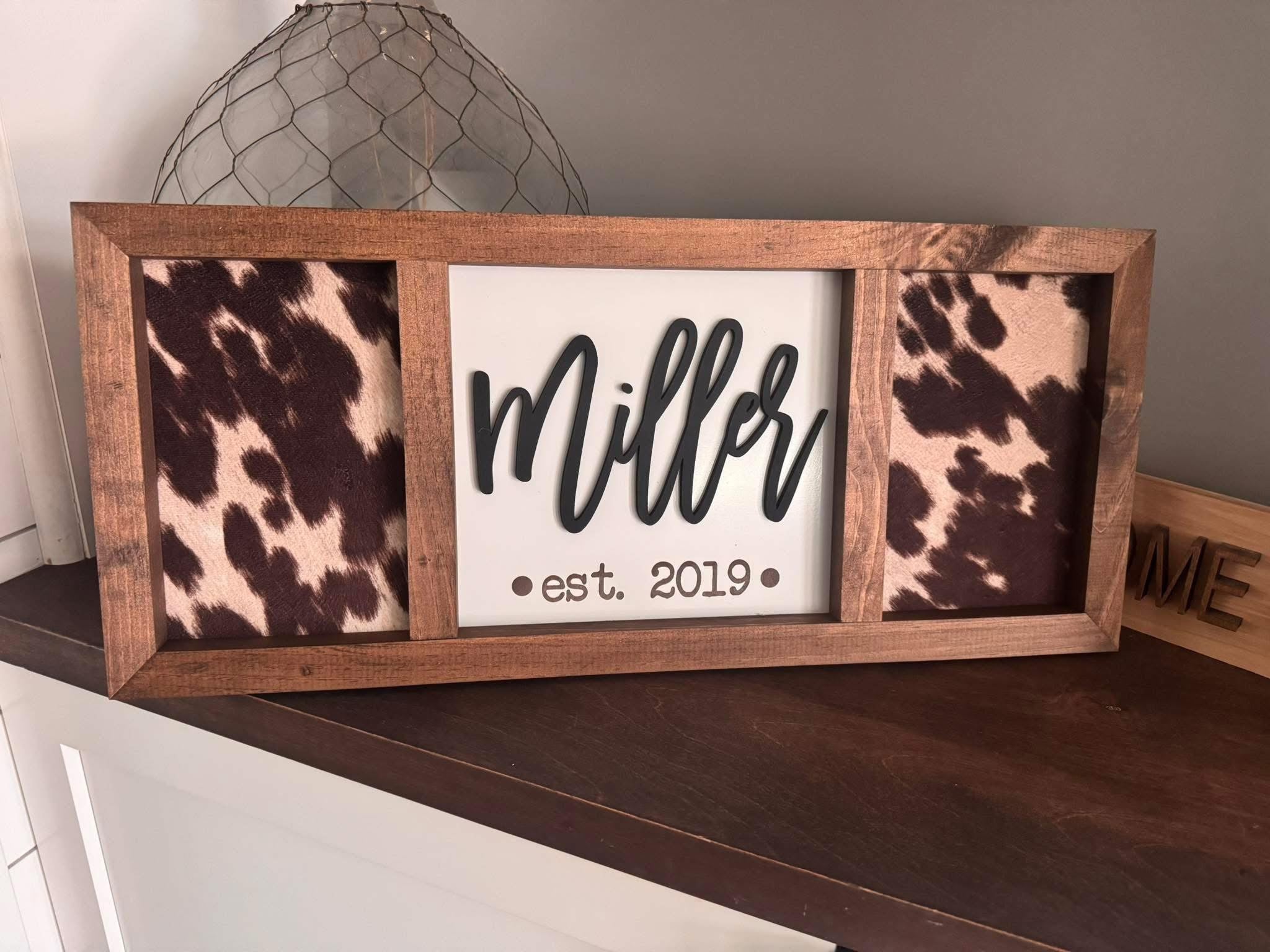 Faux Cow Print Sign