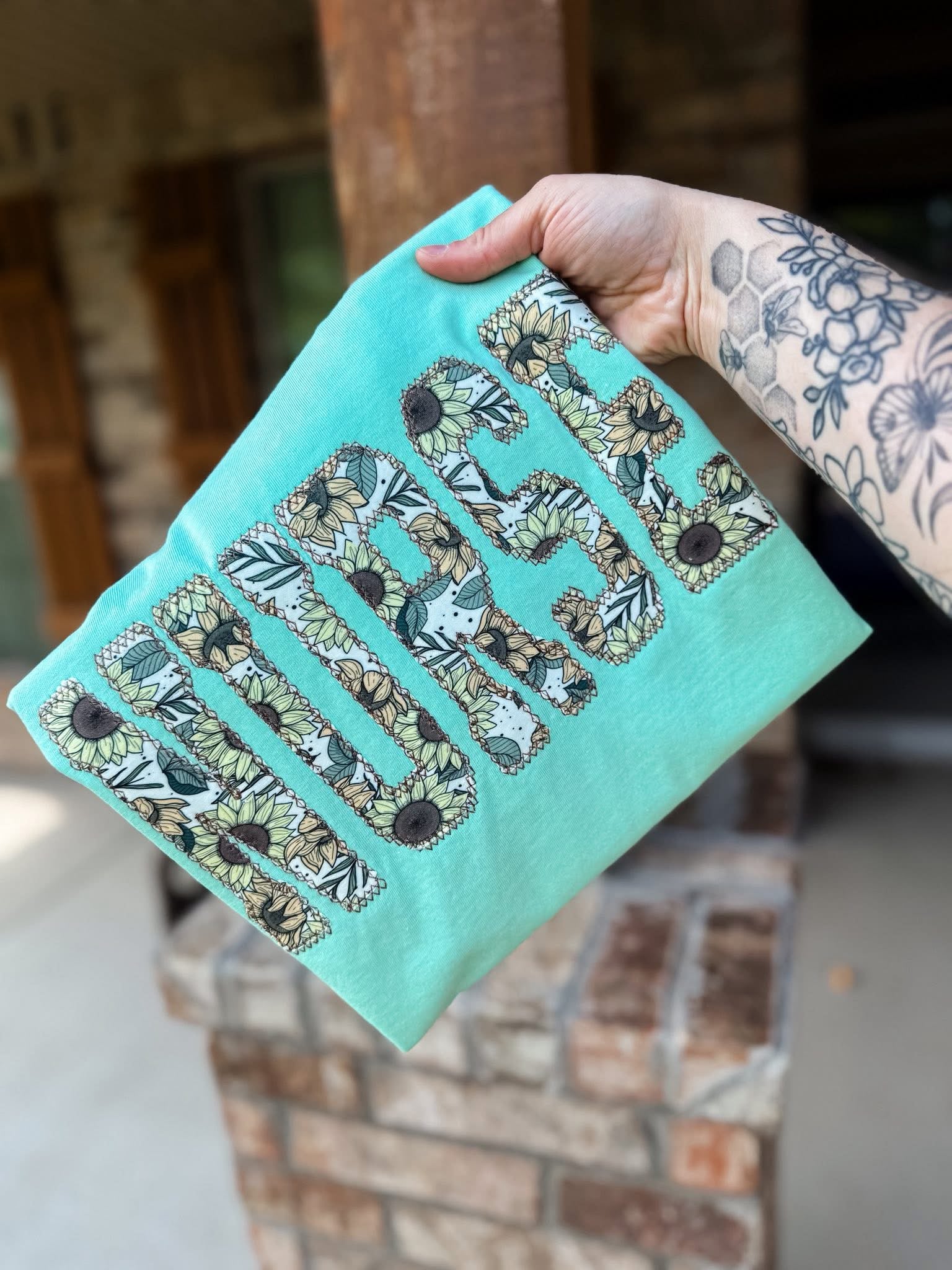 Embroidered Sunflower Tee