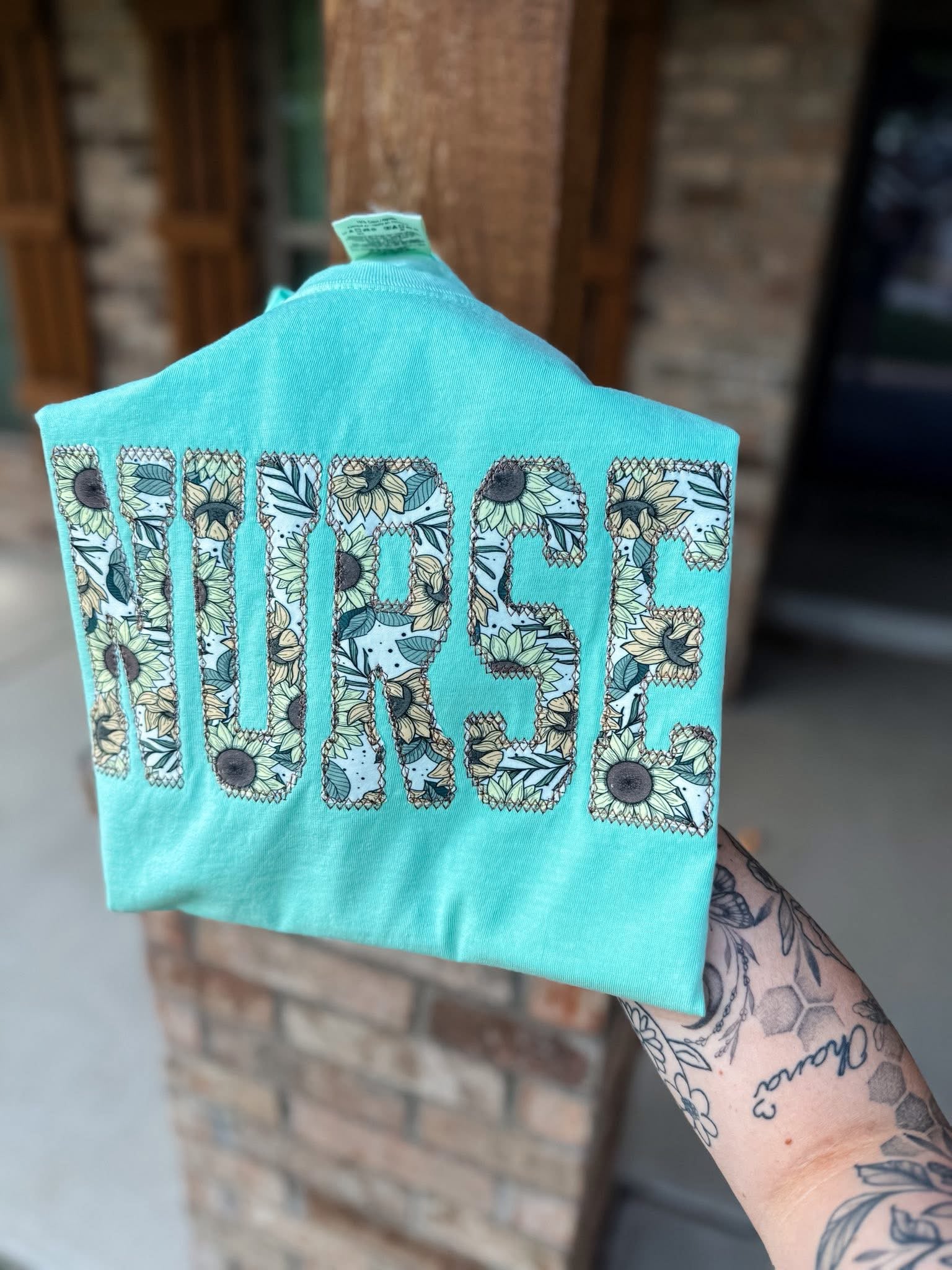 Embroidered Sunflower Tee