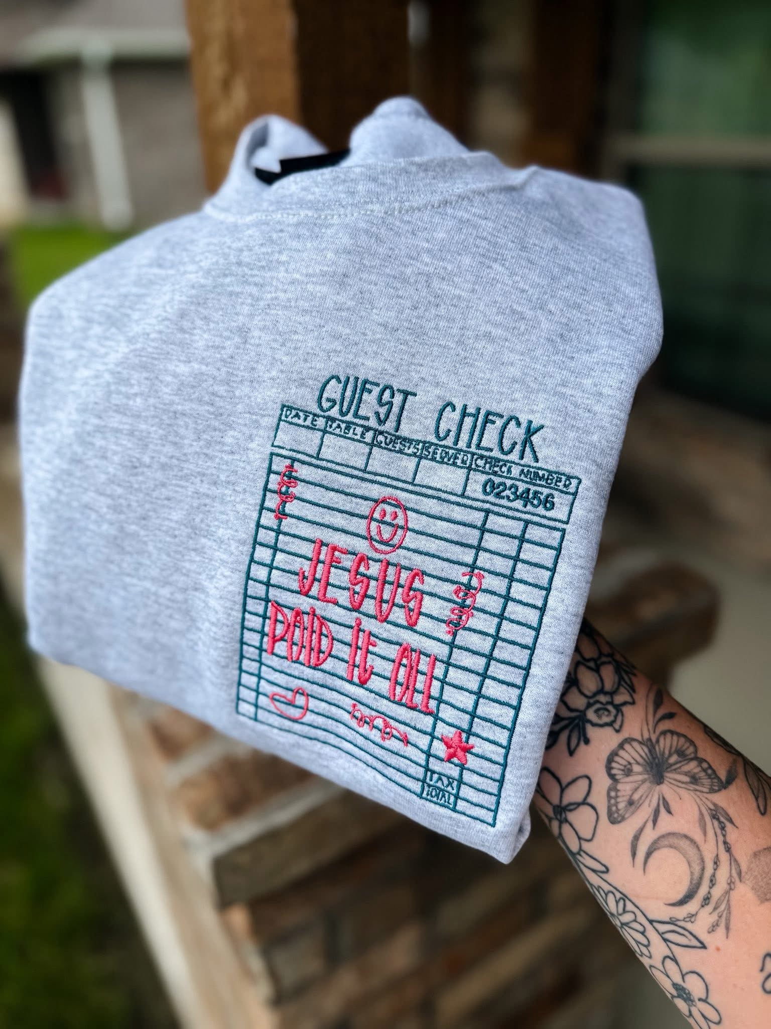 Embroidered Pocket Jesus Paid it All