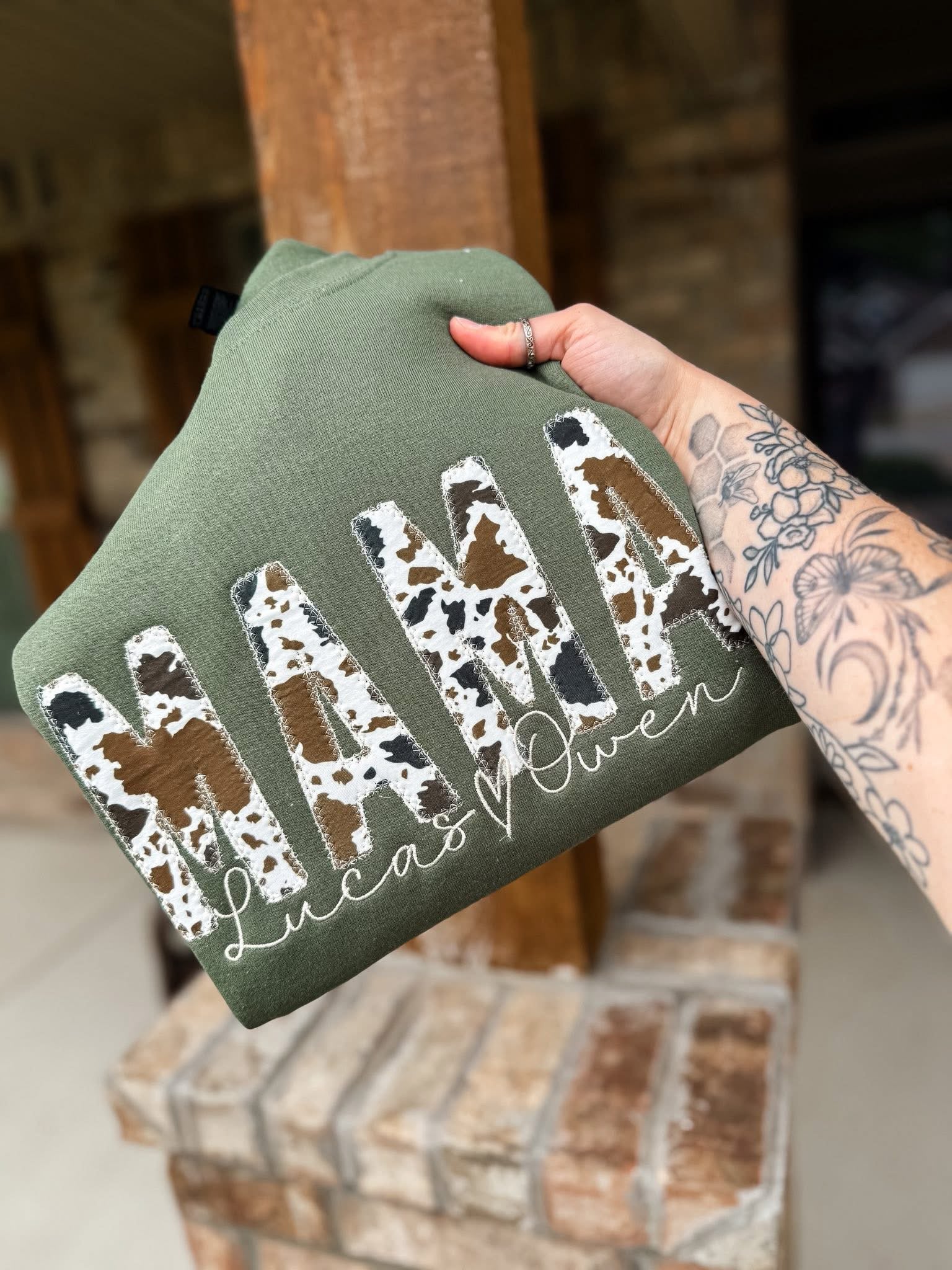 Embroidered CowHide