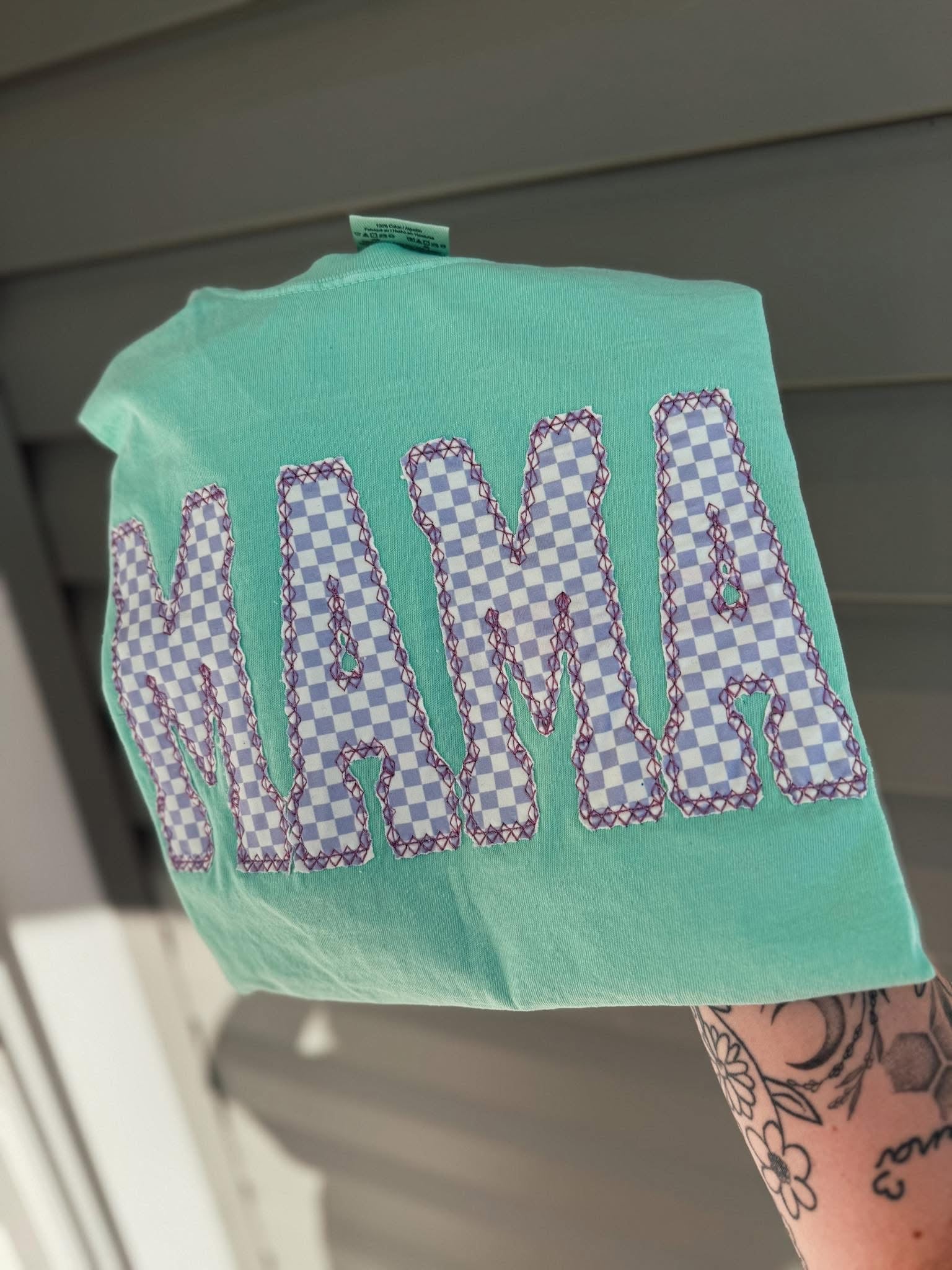 Embroidered Purple Check