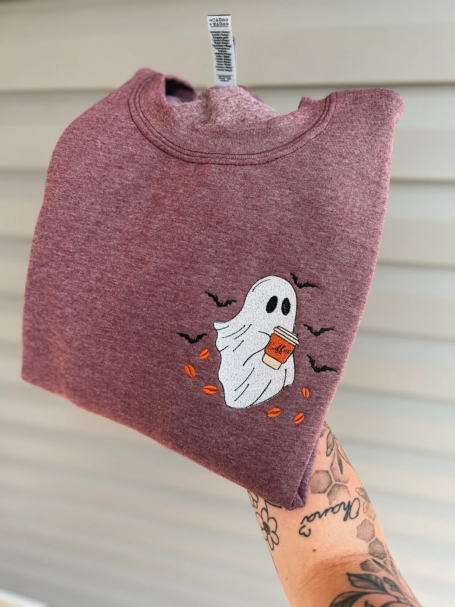 Embroidered Coffee Ghost