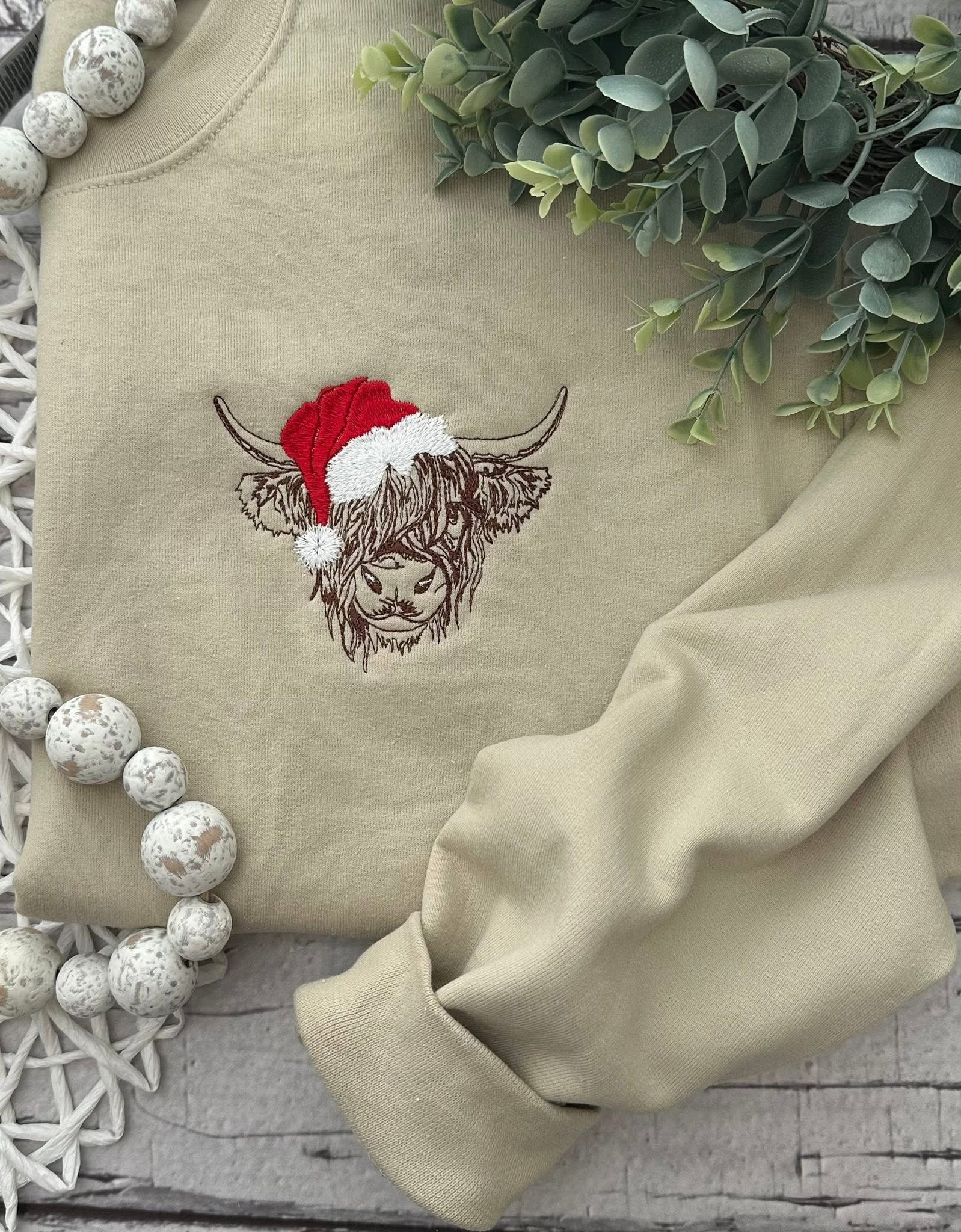 Christmas Cow Embroidery