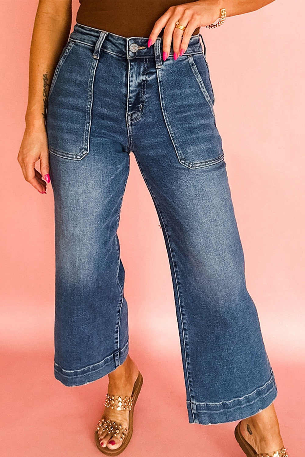 Cropped Wide Leg Jeans RTS