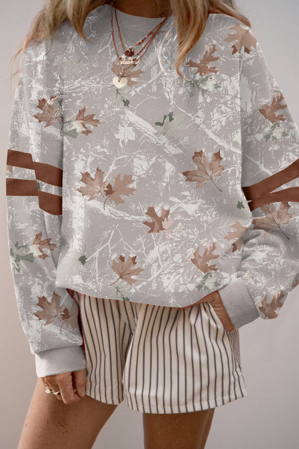 Leaf Camo Varsity Sweatshirt FB