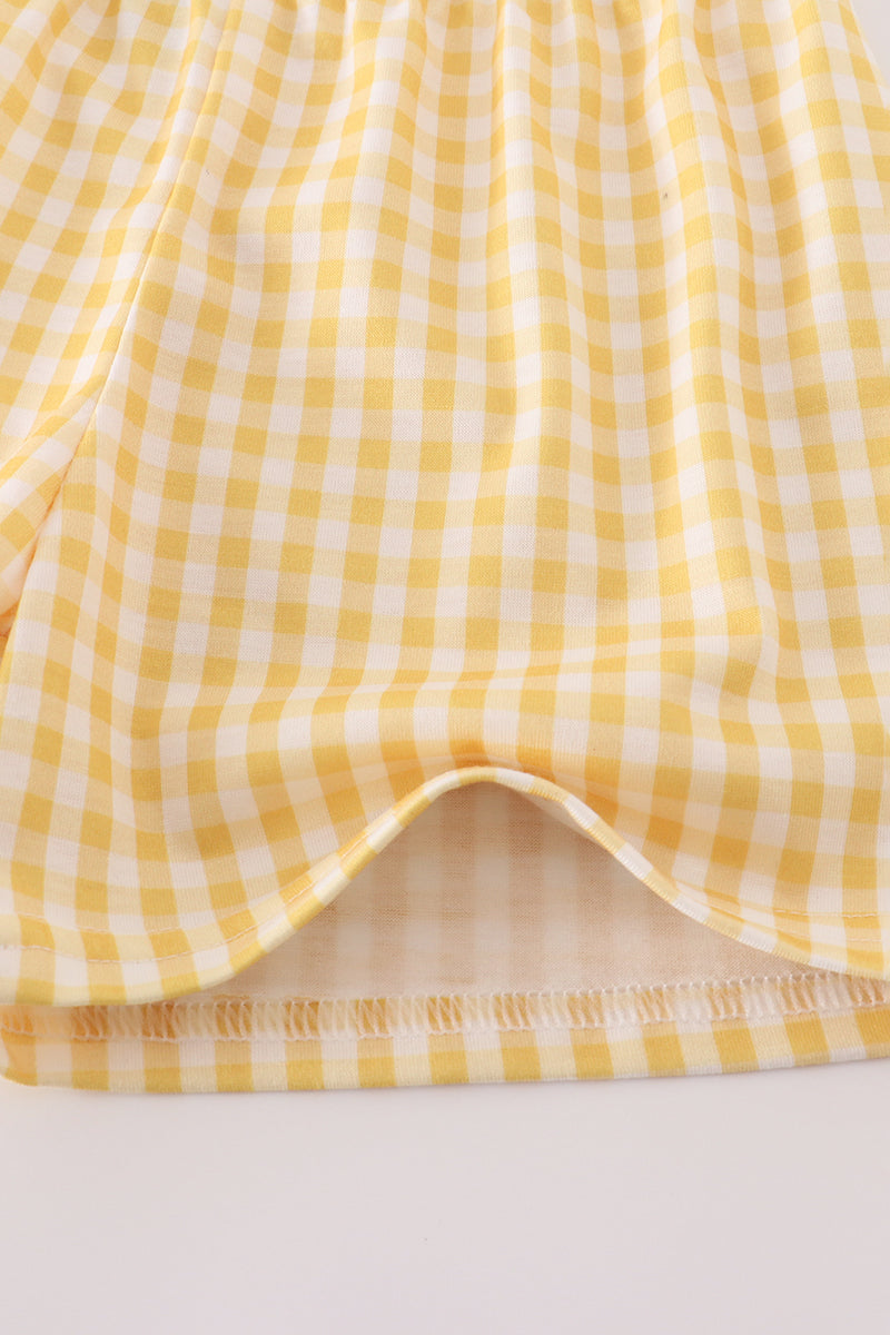 Blue animals applique shorts set