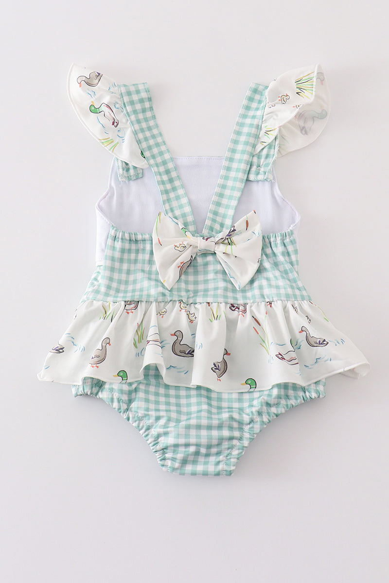 Sage duck girl swimsuit