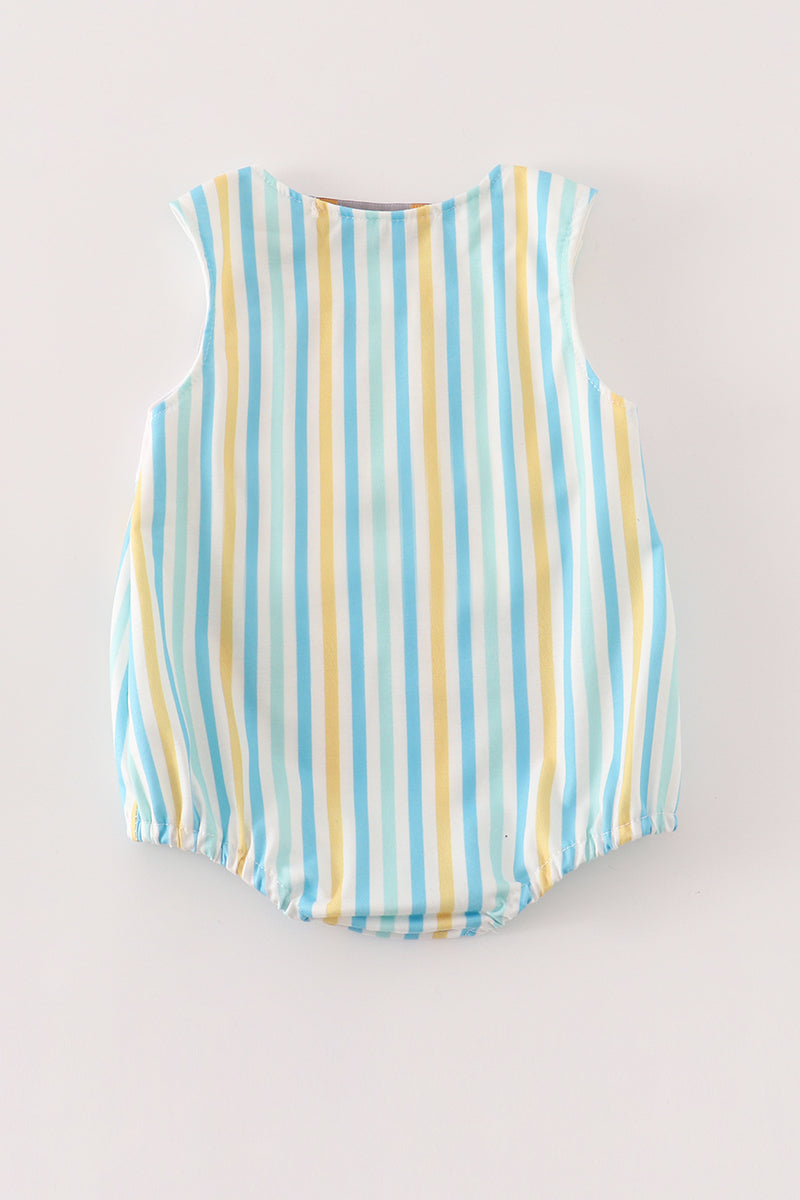 Blue animals birthday embroidery boy bubble