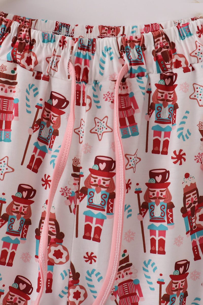 Christmas nutcracker print mom pajamas pants