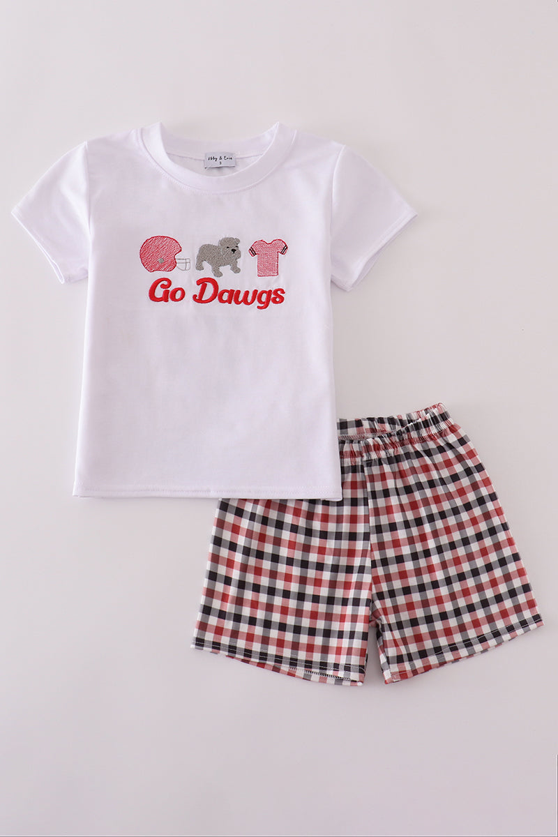 White Georgia go dawgs embroidery set