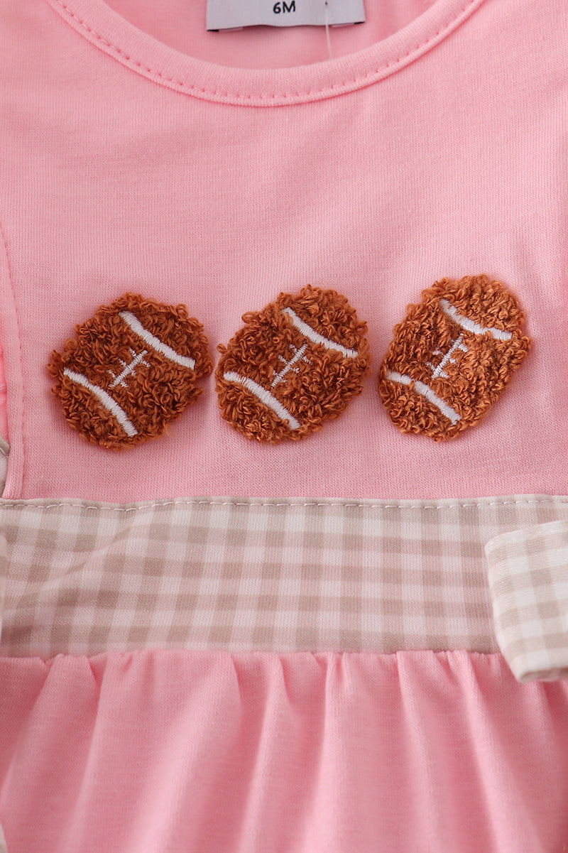 Pink football french knot pants set