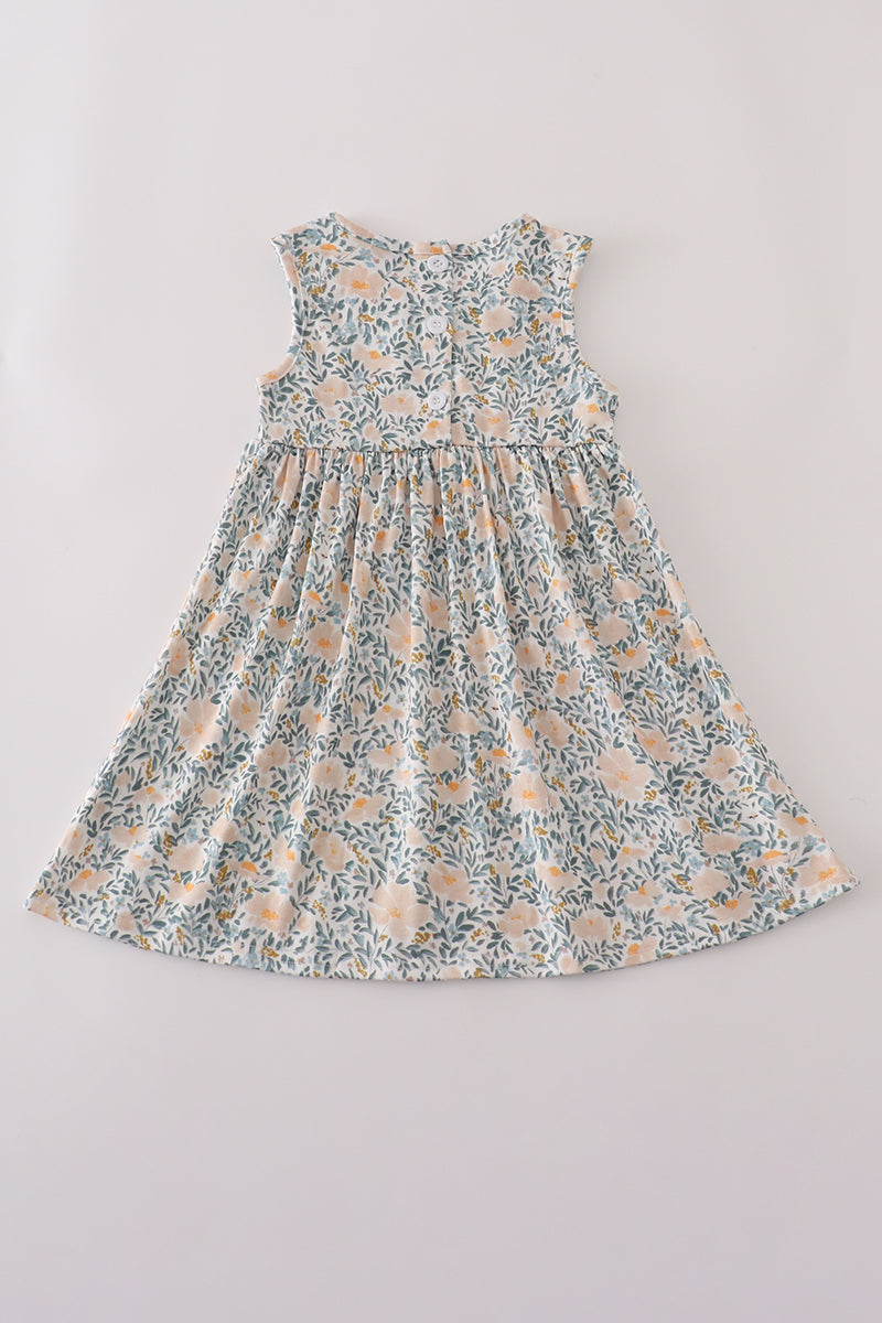 Fall floral print ruffle mom&me dress