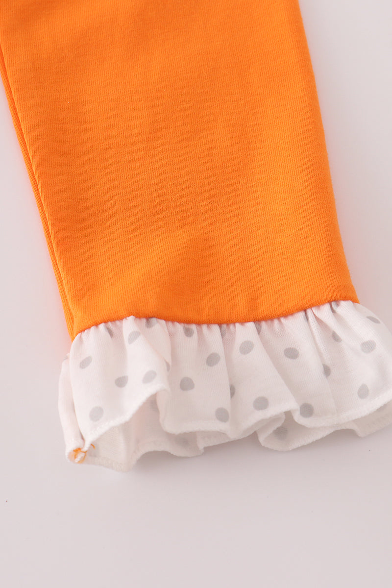 Orange Tennessee go vols embroidery ruffle pants set