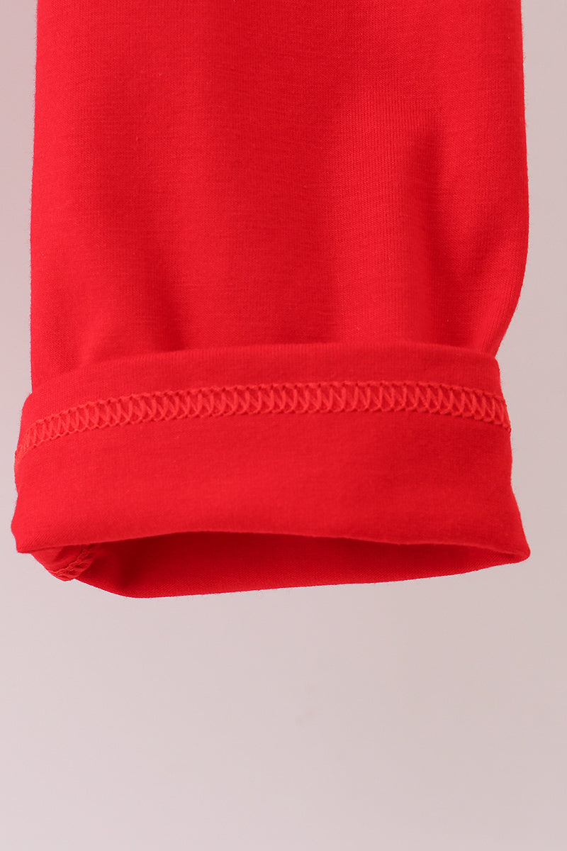 Christmas wreath embroidery pants set