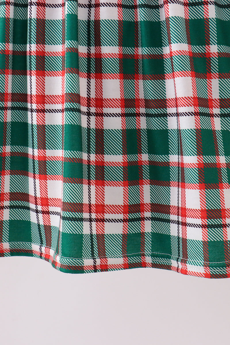 Green plaid ruffle 2pc set