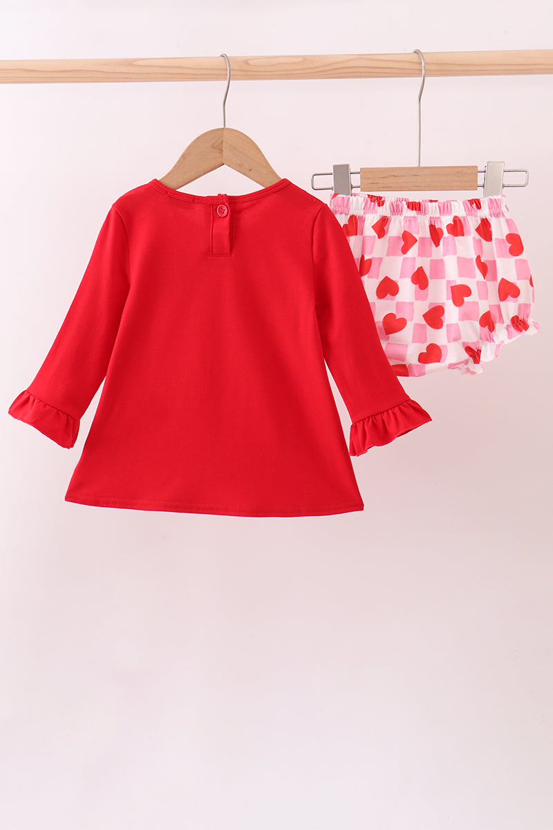 Red heart french knot bloomer set