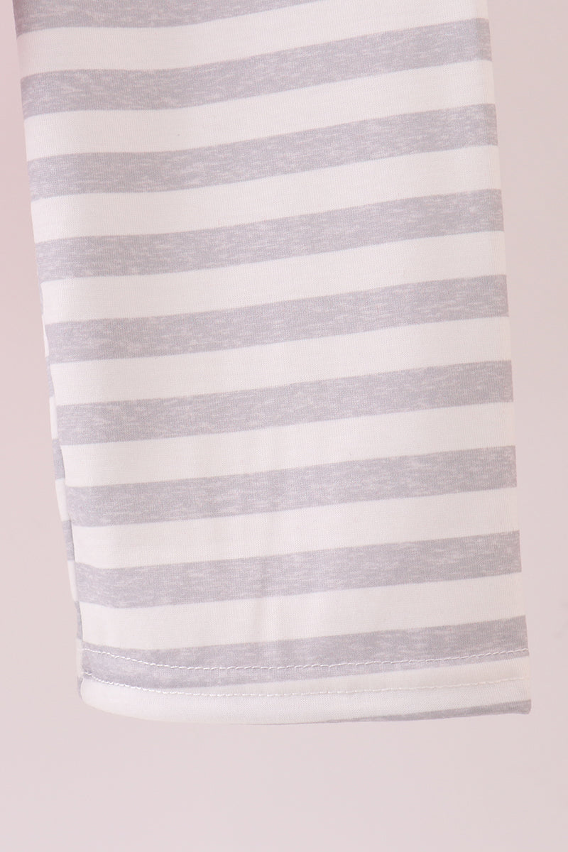 Red construction embroidery stripe pants set