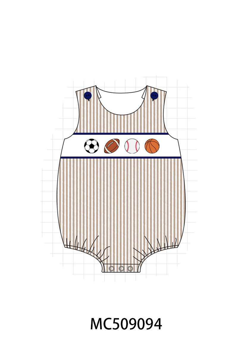 PO65 Navy stripe sports ball embroidery collection