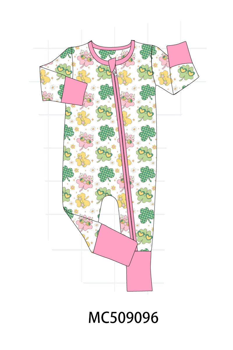 PO65 Green St. Patricks clover print bamboo collection