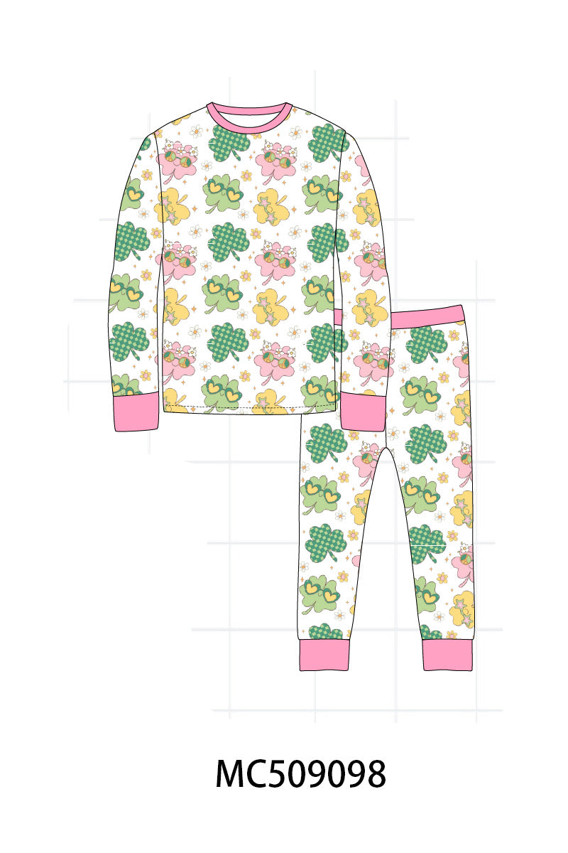 PO65 Green St. Patricks clover print bamboo collection
