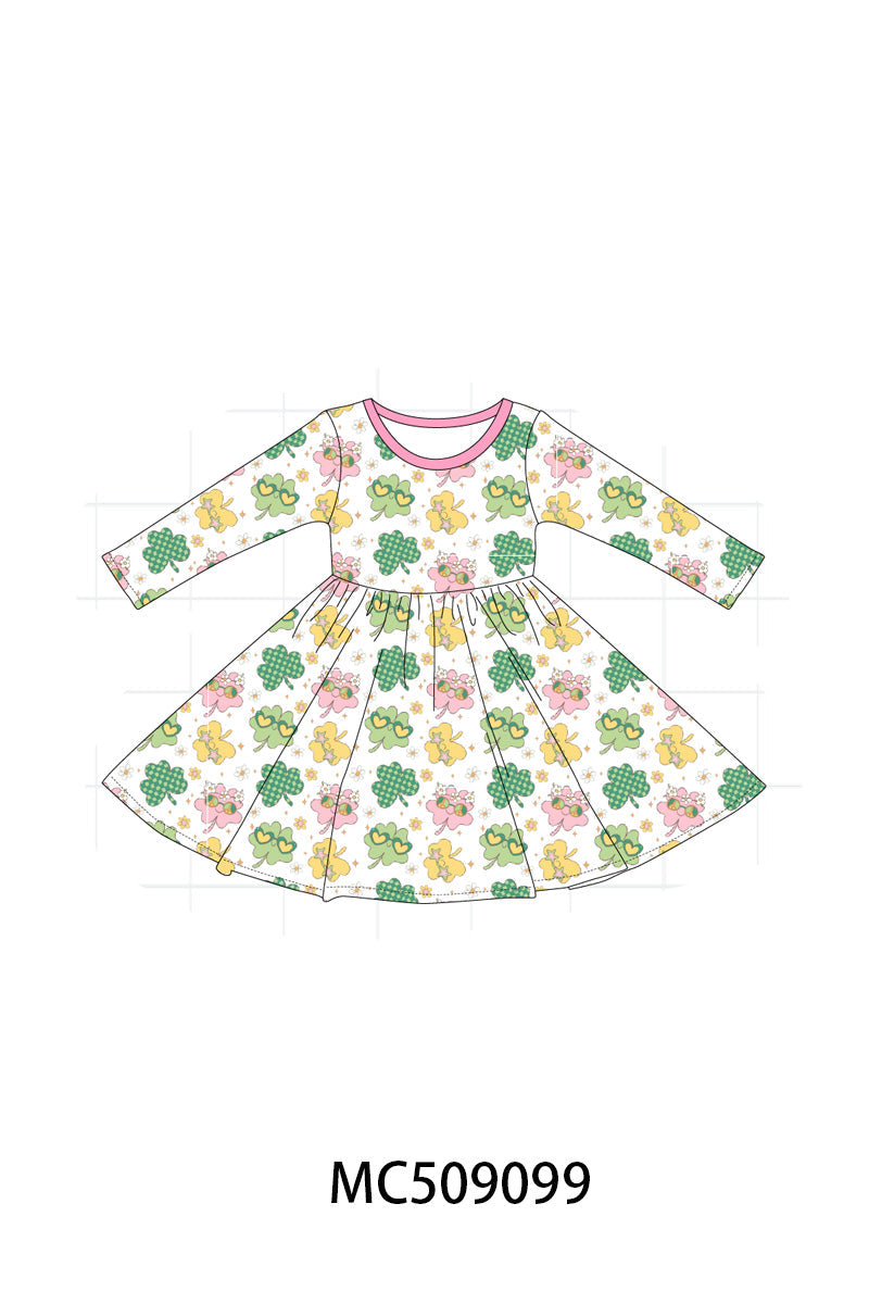 PO65 Green St. Patricks clover print bamboo collection